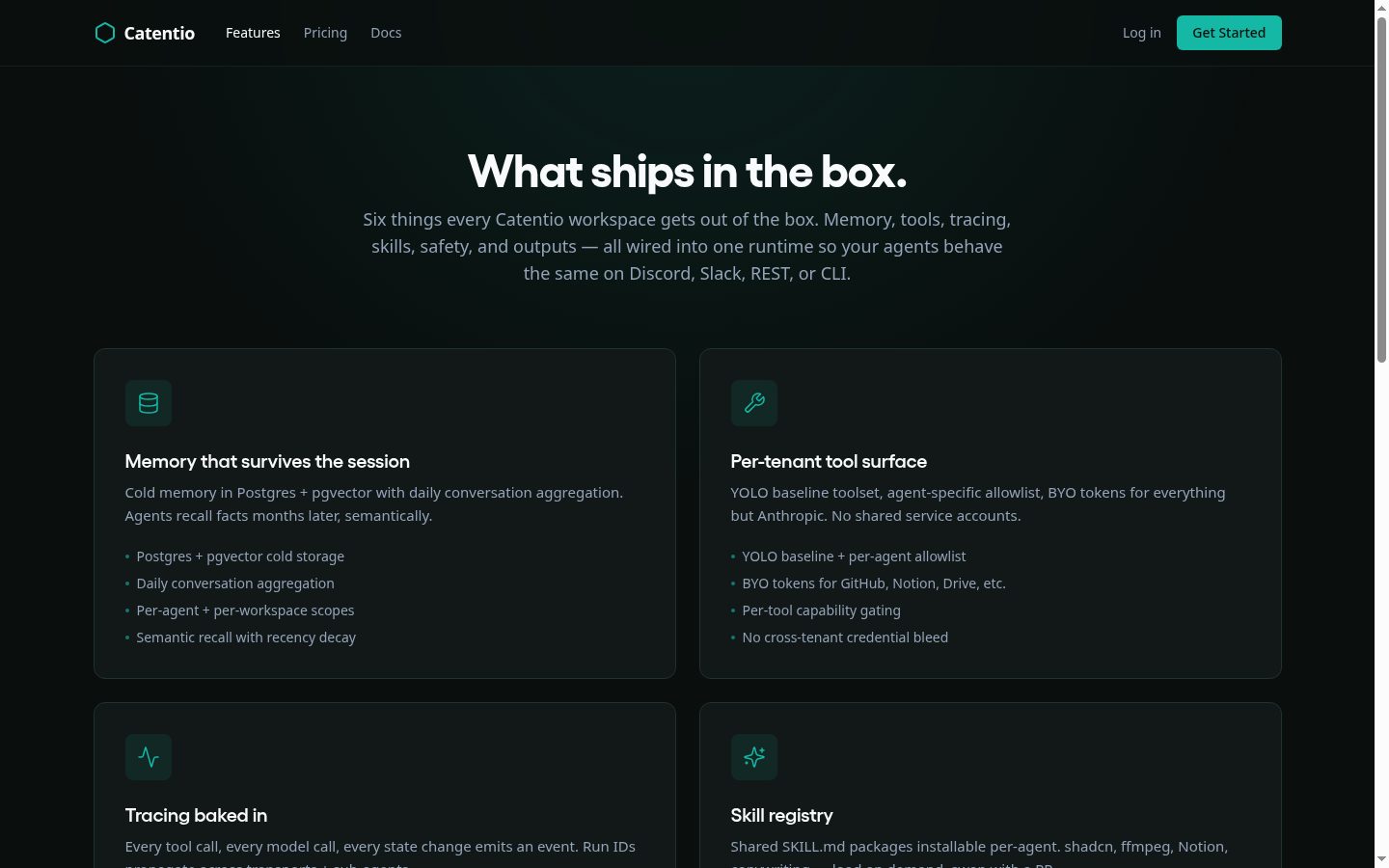 Catentio — Features