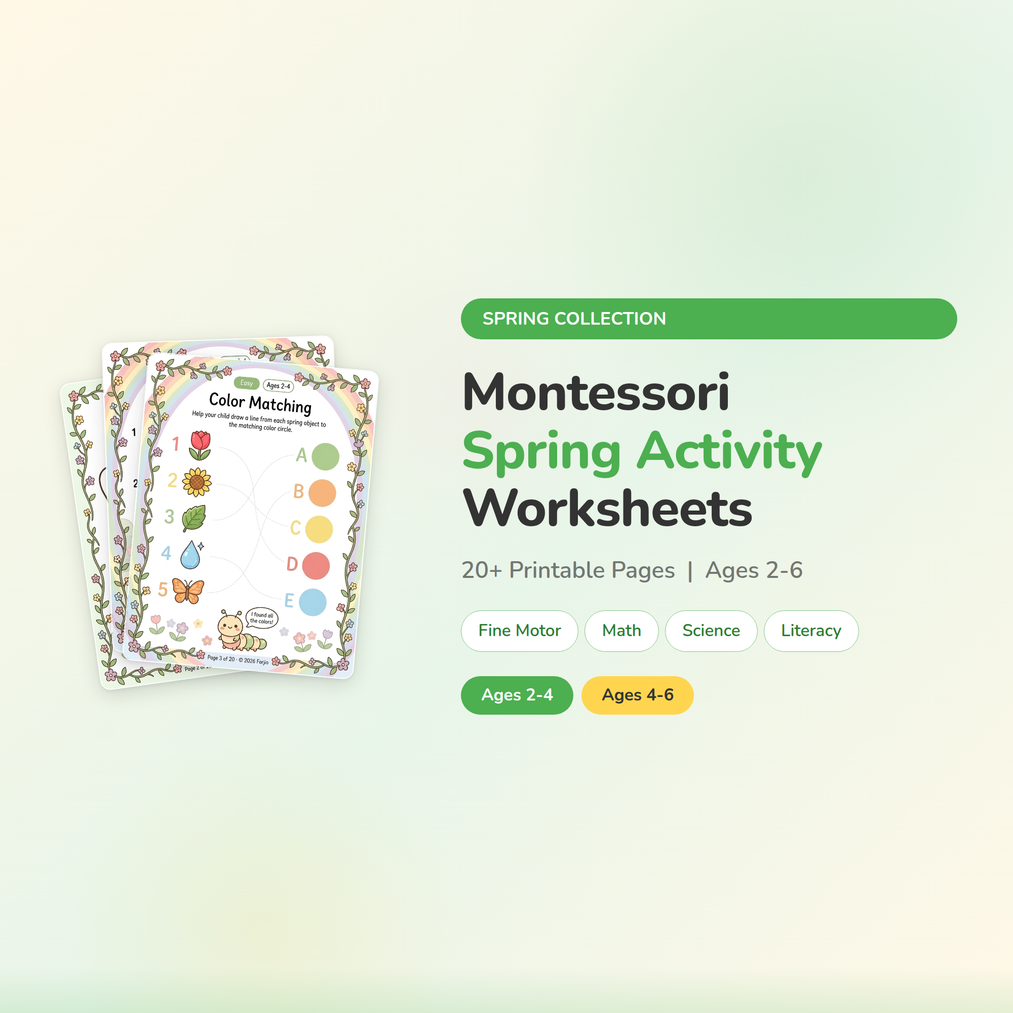Montessori Spring Worksheets preview
