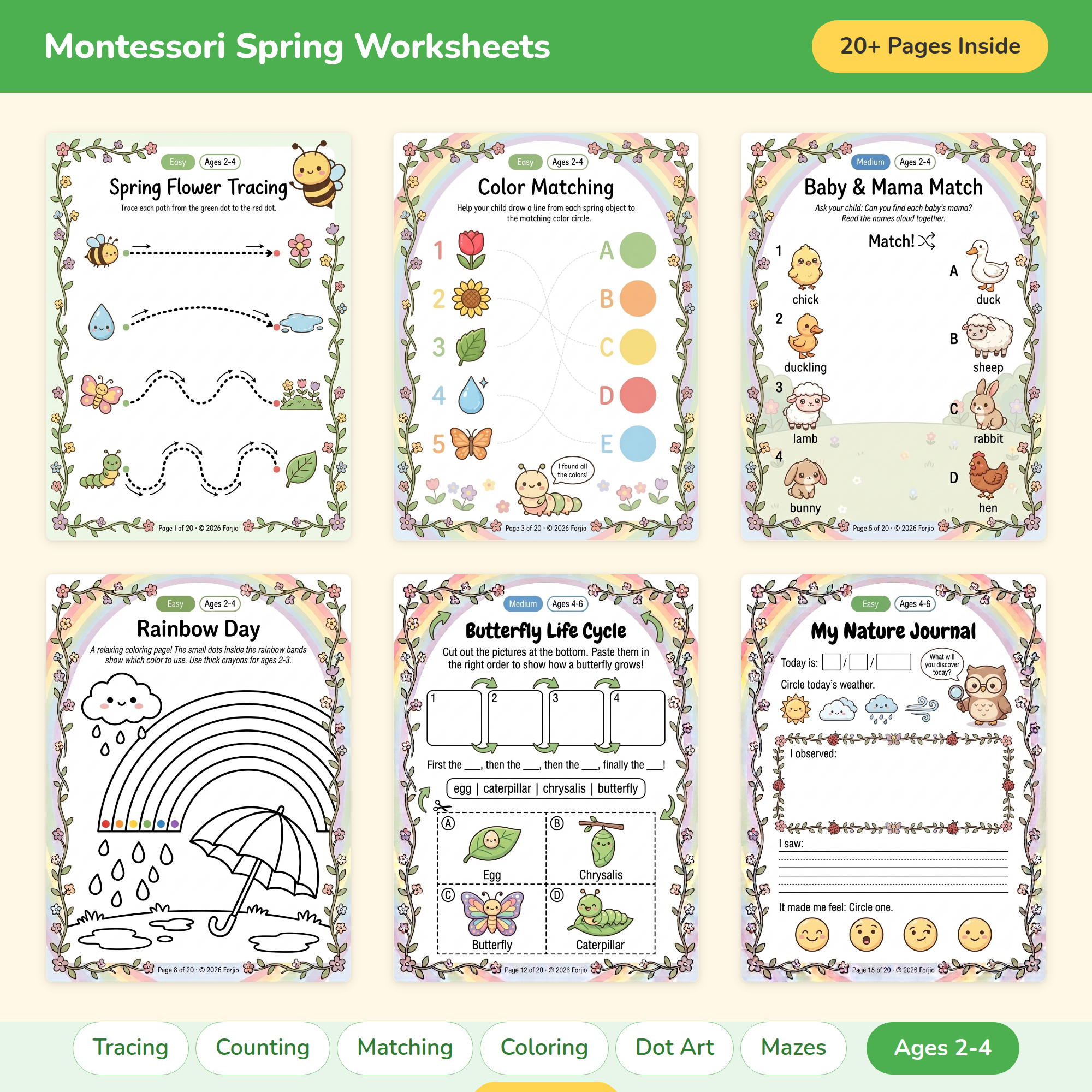 Montessori Spring Worksheets preview gallery